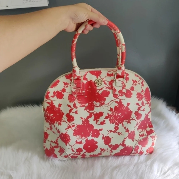 Tory Burch Floral Printed Robinson Dome Satchel - Picture 1 of 6